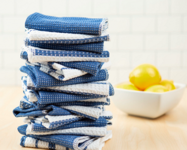 Mainstays Blue and White Stripe 100% Cotton Waffle Dishcloths 18-Pack Only $8.89! (Reg. $16.88)
