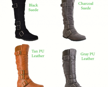 Knee-High Knit Cuff Adjustable Strap Buckles Boot Only $49.95 Shipped! (Reg. $89.98)
