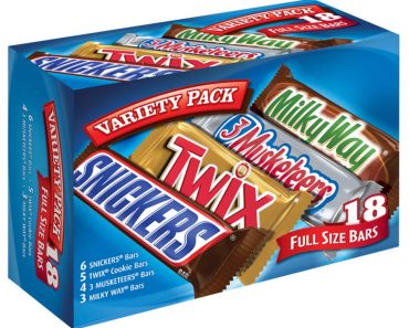 SNICKERS, TWIX, 3 MUSKETEERS & MILKY WAY Full Size Chocolate Candy Bars Variety Mix, 18-Count Box – Only $11.58! SNICKERS, TWIX, 3 MUSKETEERS & MILKY WAY Full Size Chocolate Candy Bars Variety Mix, 18-Count Box – Only $11.58!