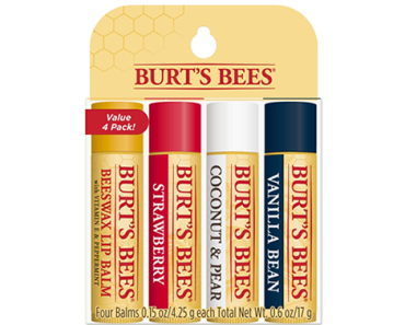Burt’s Bees 100% Natural Origin Moisturizing Lip Balm – Original Beeswax, Strawberry, Coconut & Pear and Vanilla Bean – Just $6.50!