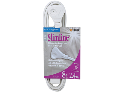 SlimLine 2241 16/3 Flat Plug Indoor Extension Cord – 8-Foot, 3 Outlets – Just $4.47!