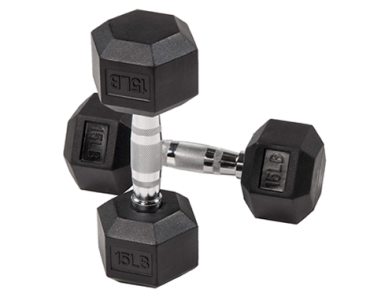 Sporzon! Rubber Encased Hex Dumbbell in Pairs – 15 lbs – Just $34.99!