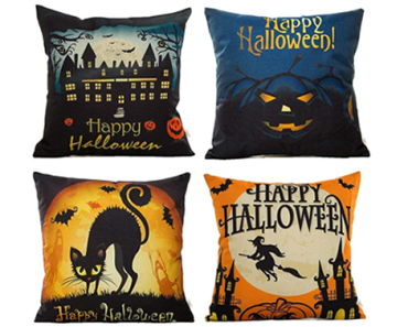 Set of 4 Halloween Throw Pillow Covers – Just $9.99! Hot price!