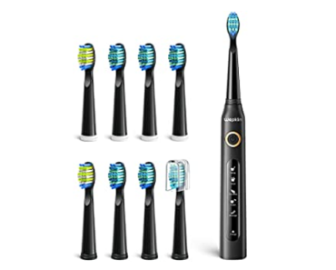 Ultrasonic Electric Rechargeable Whitening Sonic Toothbrush with 8 Brush Heads – Just $14.99!