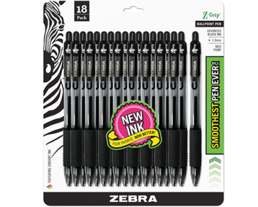 Zebra Pen Z-Grip Retractable Ballpoint Pens – 18 Pens – Just $3.35!