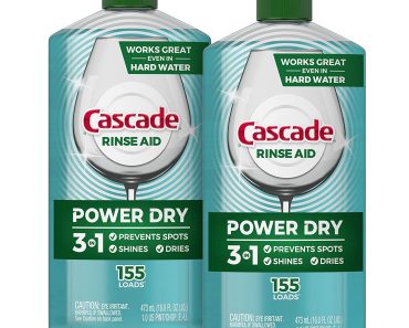 Cascade Power Dry Dishwasher Rinse Aid, 16 Fl Oz, 2 Count Only $8.05 Shipped!
