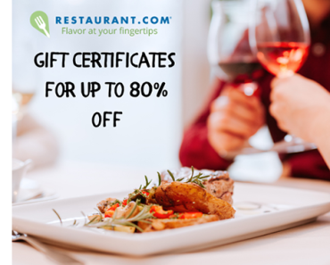 Restaurant Gift Certificates at 82% Off! Redeem at over 23,000+ restaurants across the country!