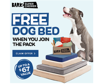 FREE Dog Bed when you join the Super Chewer pack!