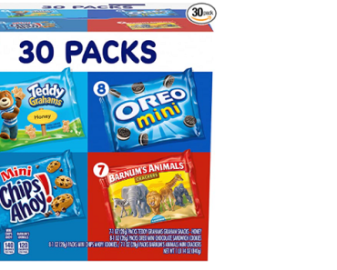 Nabisco Team Favorites Variety Pack,30 Snack Packs Only $8.49! Great After School Snacks!
