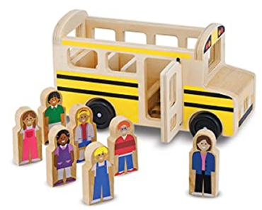 Melissa & Doug School Bus Wooden Play Set With 7 Play Figures – $12.74!