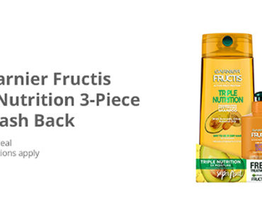 LAST DAY! Awesome Freebie! Get a FREE Garnier Fructis Triple Nutrition 3-Piece Set at Walmart from TopCashBack!