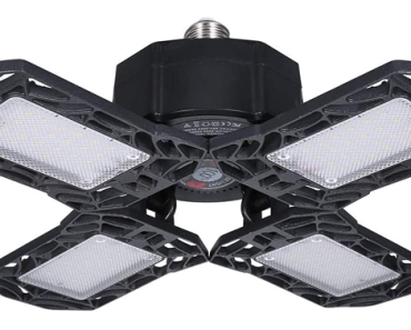 LED Garage Ceiling Lights 6000-6500k with 4 Movable Panels – Just $11.99!