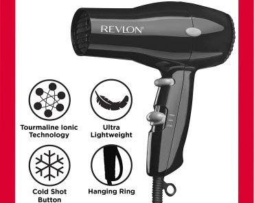 REVLON Lightweight and Compact Travel Hair Dryer (Black) – Only $6.57!