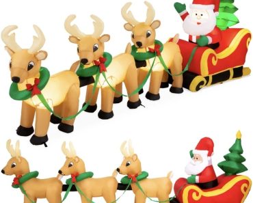 Lighted Inflatable Santa Claus & Reindeer Only $84.99 Shipped! (Reg $129.99)