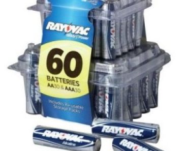 60 Count Pack of Rayovac Batteries For Only $11.18!