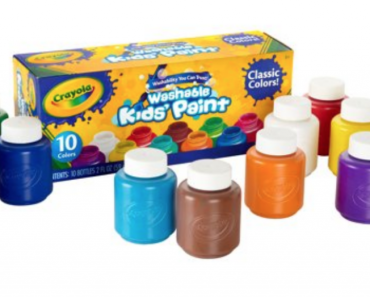 Crayola Washable Kids Paint, Classic Colors, 10-Count Just $2.92!