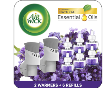 Air Wick Plug in Scented Oil Starter Kit, 2 Warmers + 6 Refills, Chamomile Lavender – Just $9.09!