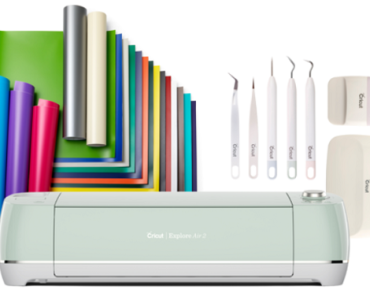 Cricut Explore Air 2 Mint Machine Bundle, Includes 20-pc Vinyl Value Pack & Essential Tool Set Only $149 Shipped!