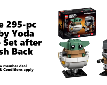 LAST DAY! Awesome Freebie! Get a FREE Baby Yoda 295-pc Lego Set from WalMart and TopCashBack!