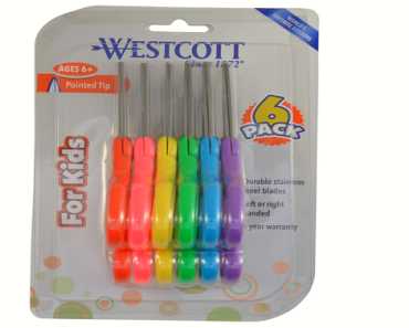 Westcott 5″ Pointed Kids Scissors 6-Pack Only $2.82! (Reg. $15.05)