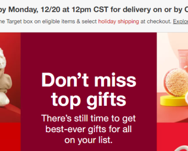Hurry! Target Shipping Deadline is TODAY in just a Few Hours!