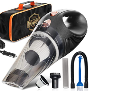 THISWORX Car Vacuum Cleaner – Portable, High Power, Handheld Vacuums w/ 3 Attachments Only $22.99! (Reg. $45) #1 Best Seller!