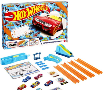 Hot Wheels Celebration Box Complete Starter Set With 6 Cars, Track & Ramps Car Vehicle Playset Only $10.88! (Reg. $20)