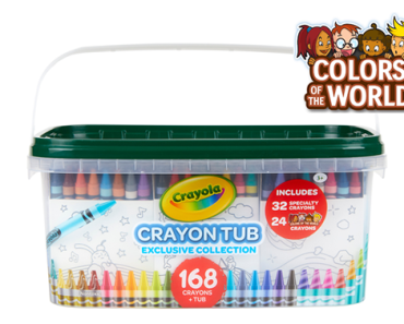 168 Crayola Crayon and Storage Tub, w/ Colors of the World Crayons – Just $8.98!