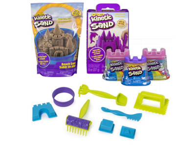 Kinetic Sand Variety Pack with Over 4lbs All-Natural Kinetic Sand and 8 Tools and Molds – Walmart Exclusive – Just $15.00!