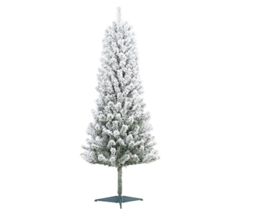 Holiday Time Un-Lit Snow-Flocked Pine Artificial Christmas Tree, 6 Foot – Just $22.50!