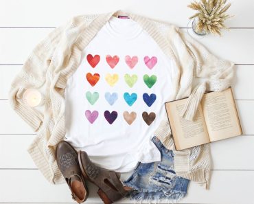 Watercolor Hearts Popular Graphic Tees – Only $19.99!