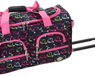 Rockland Heart Rolling Duffel Bag, 22-Inch – Only $25.50!