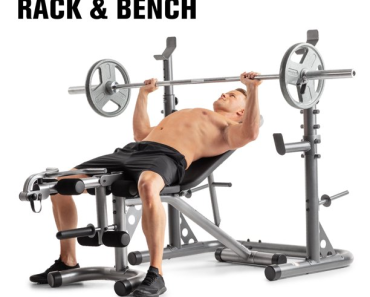 Weider XRS 20 Adjustable Bench with Squat Rack & Preacher Pad Only $129.00! (Reg $199)