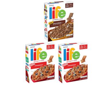 Quaker Life Breakfast Cereal, Chocolate and Cinnamon Variety Pack, 13oz Boxes (3 Pack) – Just $7.14!