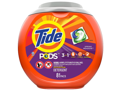 Tide PODS 3 in 1 HE Turbo Laundry Detergent Pacs, Spring Meadow, 81 Count Tub – Just $13.99!