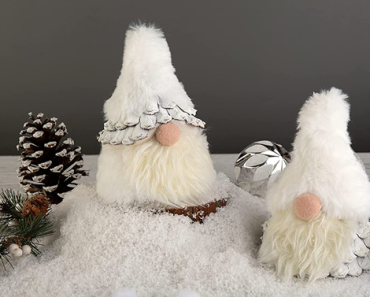 White Faux Fur Winter Gnomes, Set of 2 – Just $14.99!