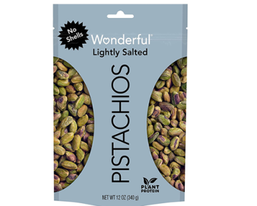 Wonderful Pistachios, No Shells, Roasted and Lightly Salted, 6 Ounce Resealable Bag – Just $3.24!