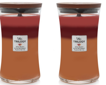 WoodWick Trilogy Autumn Harvest – Large Hourglass Candle Only $13.75! (Reg. $29)