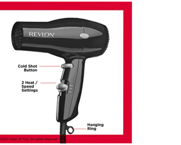 REVLON Lightweight + Compact Travel Hair Dryer Only $6.57! (Reg. $12)