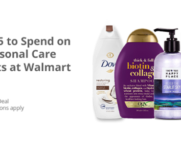 Awesome Freebie! Get a FREE $15 to spend on Personal Care Products at Walmart from TopCashBack!