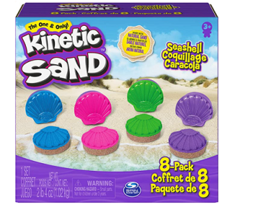 Kinetic Sand, Seashell Containers 8-Pack with 4 Neon Sand Colors Only $11.99! (Reg. $20)