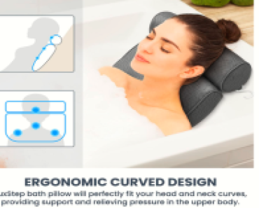 LuxStep Mesh Bath Pillow in Gray, Blue, or White Only $23.99 Shipped w/ coupon! (Reg. $50)