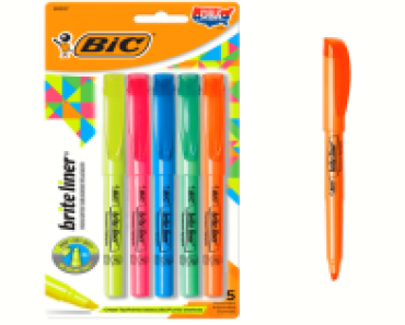 Bic Chisel Tip Highlighters 5 pack Only $1.97!