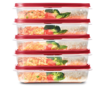 Rubbermaid Easy Find Lids Food Storage Containers, 1 Compartment, 5 Pack – Just $13.60!