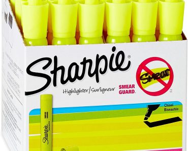 Sharpie Tank Style Highlighters, Chisel Tip, Fluorescent Yellow, Box of 36 – Only $7.96!
