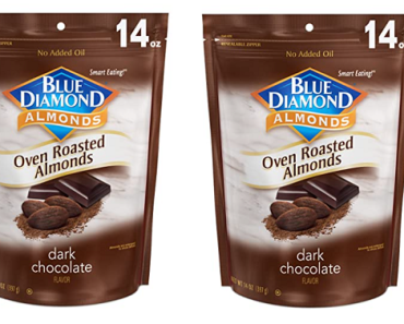 Blue Diamond Almonds Oven Roasted Dark Chocolate Flavored Snack Nuts, 14 Oz Resealable Bag (Pack of 1) Only $5.03 Shipped!