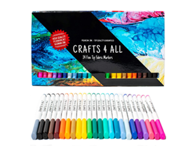 Permanent Fabric Markers – 24 Colors Set – Just $7.99! HUGE Price Drop!
