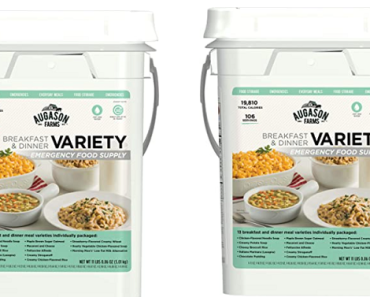 In Stock! Augason Farms Breakfast and Dinner Variety Pail Emergency Food Supply Only $59.98 Shipped! (Reg. $85)