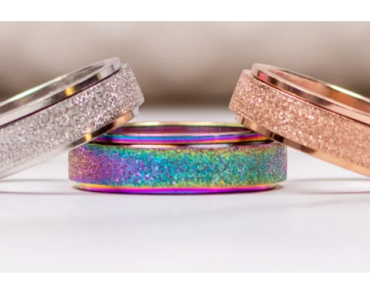 Stainless Steel Glitter Spinner Anxiety Ring Only $10.75 Shipped! (Reg. $22)