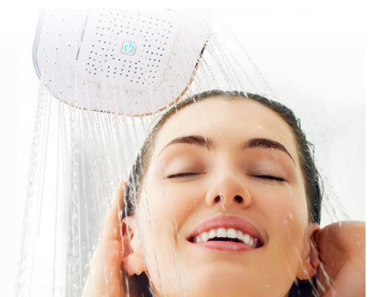 atomi 4.9” White Showerhead With Removable, Magnetic Bluetooth Speaker Only $15! (Reg. $50)
